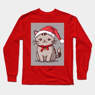 Cute Santa kitty Long Sleeve T-Shirt